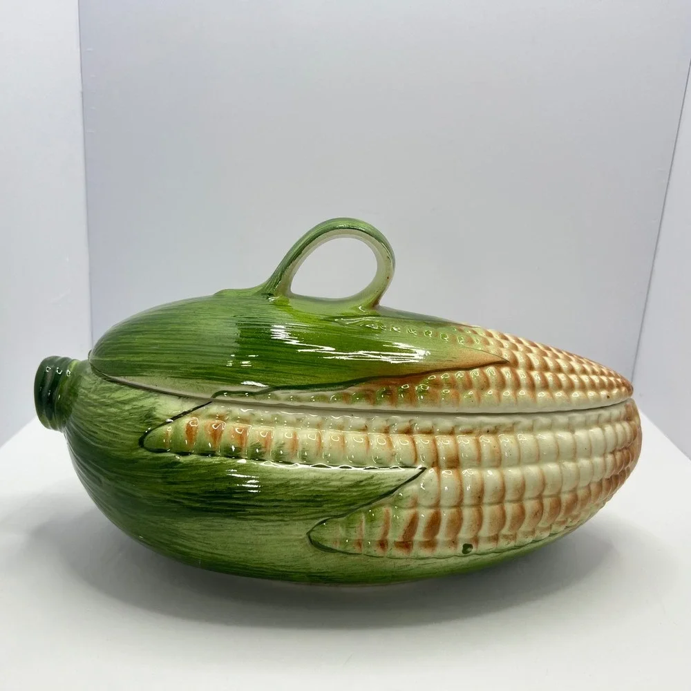Vintage Corn Ceramic Tureen 14